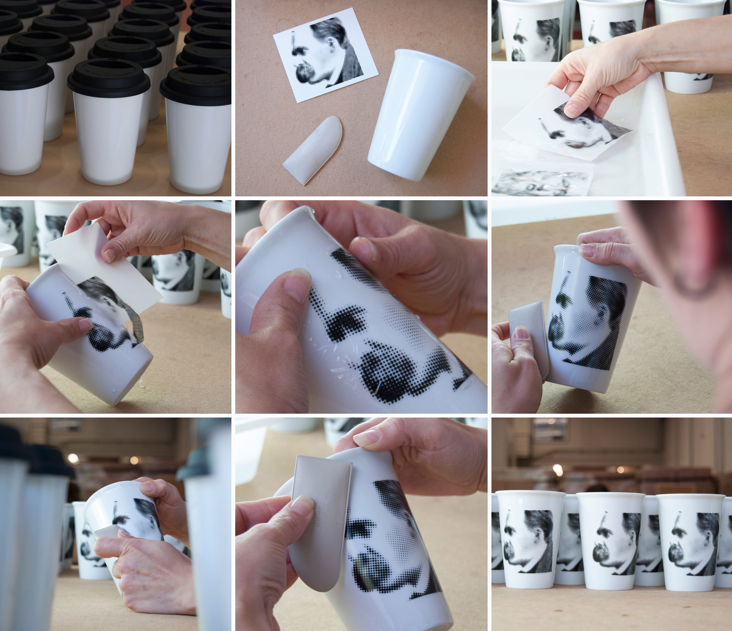 Decoration tasses mug avec decalcomanie vitrifiable