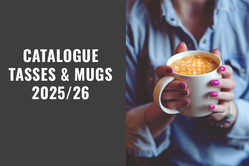 Téléchargez notre catalogue de mugs en porcelaine personnalisés pour le merchandising et les cadeaux d'entreprise